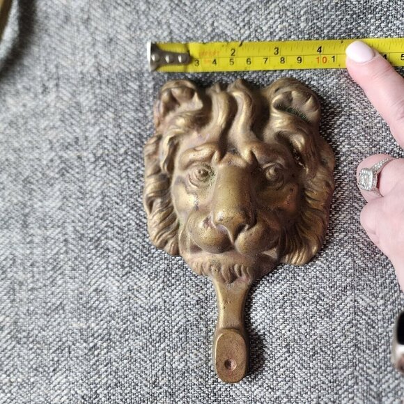 Vintage Antique Solid Brass Heavyweight Lion Head Door Knocker - Picture 3 of 8